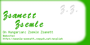 zsanett zsemle business card